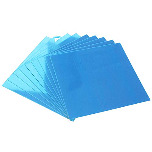 Guang-T Pegatinas de Pared con Espejo de acrílico, sustituto Espejo de Vidrio, Hoja de Espejo, plástico Autoadhesivo Flexible, Espejo de Azulejos, no Espejo de Vidrio, 15 por 15 cm, 9 Piezas (Plata)