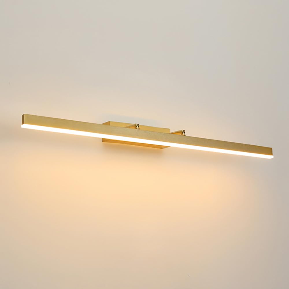 Dimmbare Spiegel-Frontlampe mit Fernbedienung, lineare LED-Badezimmerleuchte, goldene Kosmetikspiegel-Beleuchtung, drehbare Bad-Waschtisch-Wandleuchten über dem Spiegelschrank