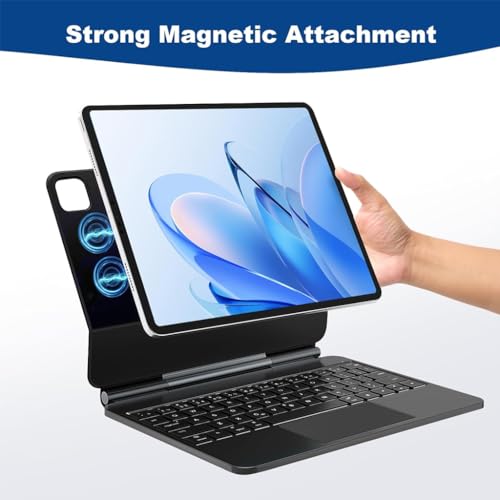 Image of Keyboard Case for Xiaomi Pad 8 /8 Pro /Pad 7 /7 Pro 11.2 inch Magnetic Floating Cantilever Stand, 7-Color Backlit Bluetooth Keyboard, Smart Trackpad, Type-C Charging, Adjustable Viewing Angle