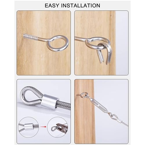 Cable de acero inoxidable para evitar la caída de ropa y luces de exterior 30M 7