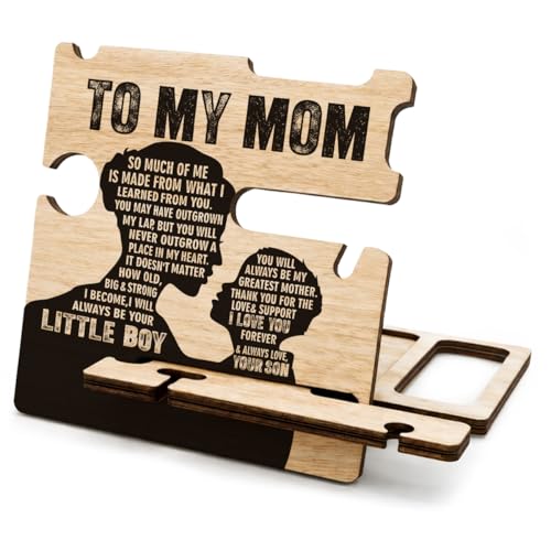 BIQRP Wood Phone Docking Station & Organizer Gift for Mom