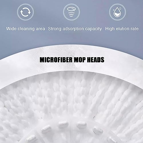 AMNOOL Spin Mop-Eimer mit Auswringer-Set – Bodenwischer mit 4 Rädern Easy Move, Verstellbarer Griff aus Edelstahl, 5 Mikrofaser-Ersatzkopf-Nachfüllungen, 1 Bodenbürste,Grey – Bild 6