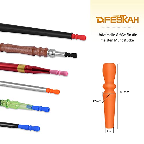 DFESKAH Shisha Mundstück Hygiene, Silikon Hygienemundstück 20 Stück, Wasserpfeife Mundstück wiederverwendbar, Premium… – Bild 4