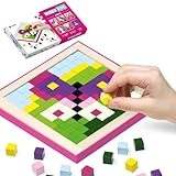 CUBIKA Mosaic Wooden Pixels – Montessori Puzzle for Toddlers – 250-Piece Wooden Puzzles for Toddlers– Educational Travel-Friendly Kids Puzzles Ages 2-4 – FSC Wood, German Water-Based Paints