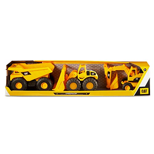 CatToysOfficial Set de Vehículos de Construcción de Juguete | Camión Volquete, Excavadora, Pala Cargadora| Partes Articuladas | CAT Toy Regalos y Juguetes para Niños de 3 Años o Más