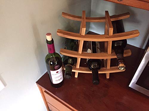 Lipper International 8306 Bamboo Wood 9-Bottle Wine Rack, 12-5/8" x 7" x 13-1/8" - Thumbnail 2