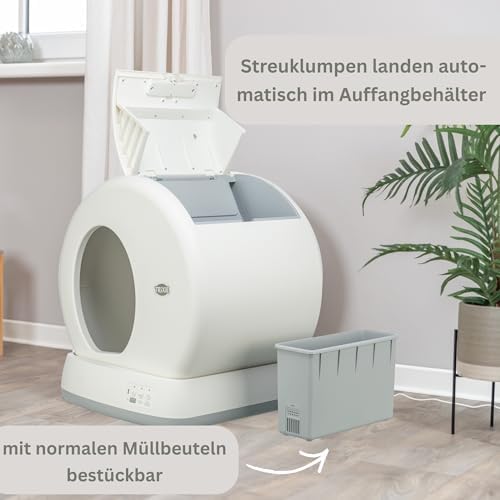 Bild 3 - TRIXIE selbstreinigende Katzentoilette 53 x 55,5 x 52 cm – für anhaltende Sauberkeit – praktisches, elektrisches Katzenklo für Katzen ab 1,5 kg / 4 Monaten – leise & sicher - 40040