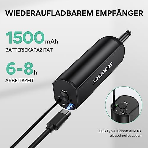 Funkmikrofon SUDOTACK Drahtloses UHF Dual Metall
