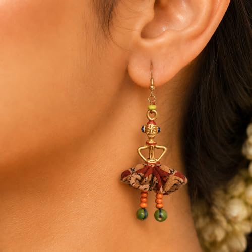 Image of Royal Queen & Empress Handcrafted Tribal Dhokra Earrings Collection for Women - Statement Ethnic Designs in Multiple Colours