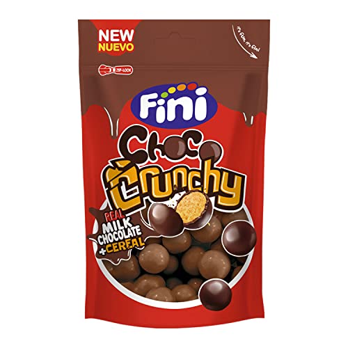 Fini Chococrunchy Bolas de Maíz Crujientes Recubiertas de Chocolate con Leche, 115g