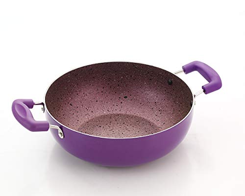 Image of Nirlon Regal Purple Aluminium Non Stick Induction Deep Kadhai