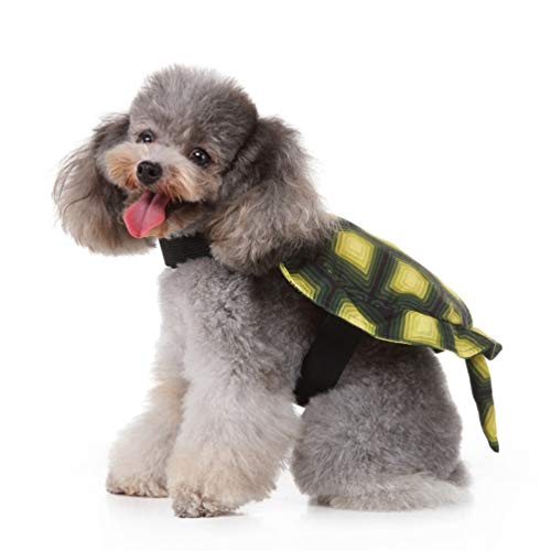 Disfraz para perro Halloween con mochila caparazón de tortuga miniatura 6