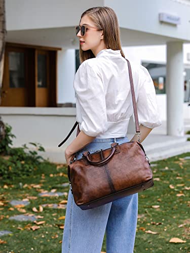 Bolso de cuero genuino vintage para mujer miniatura 2