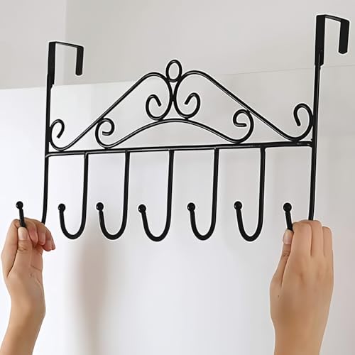 Image of JRM Heavy Duty Transparent Adhesive Sticker Hooks - 6 Multi-Purpose Strong Sticky Wall Mount Hooks, Reusable Waterproof Stick for Kitchen, Bathroom, Office, Wardrobe, Metal Rail Hanger