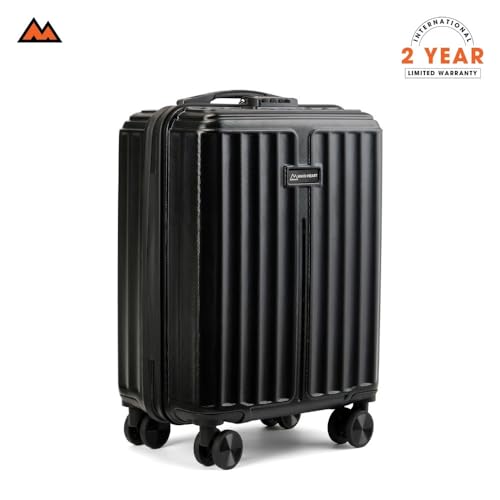 Image of MOVE-MEANT ROAMIFY Small Cabin & Medium Check-in Suitcase | 55 Cm & 66 Cm | 8 Wheels Number Lock Polycarbonate Black Trolley Bag | 360 Degree Wheeling System | Luggage for Travel - Pack of 2