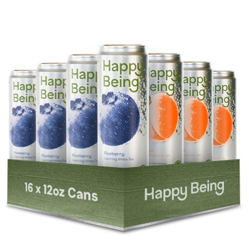 Happy Being Variety Original Sparkling Tea, Antioxidant, 12oz 16 Pack