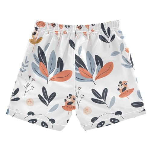 OREZI Boys Swim Trunk Shorts Panda and Grass Bathing Suit for Toddler Kids2
