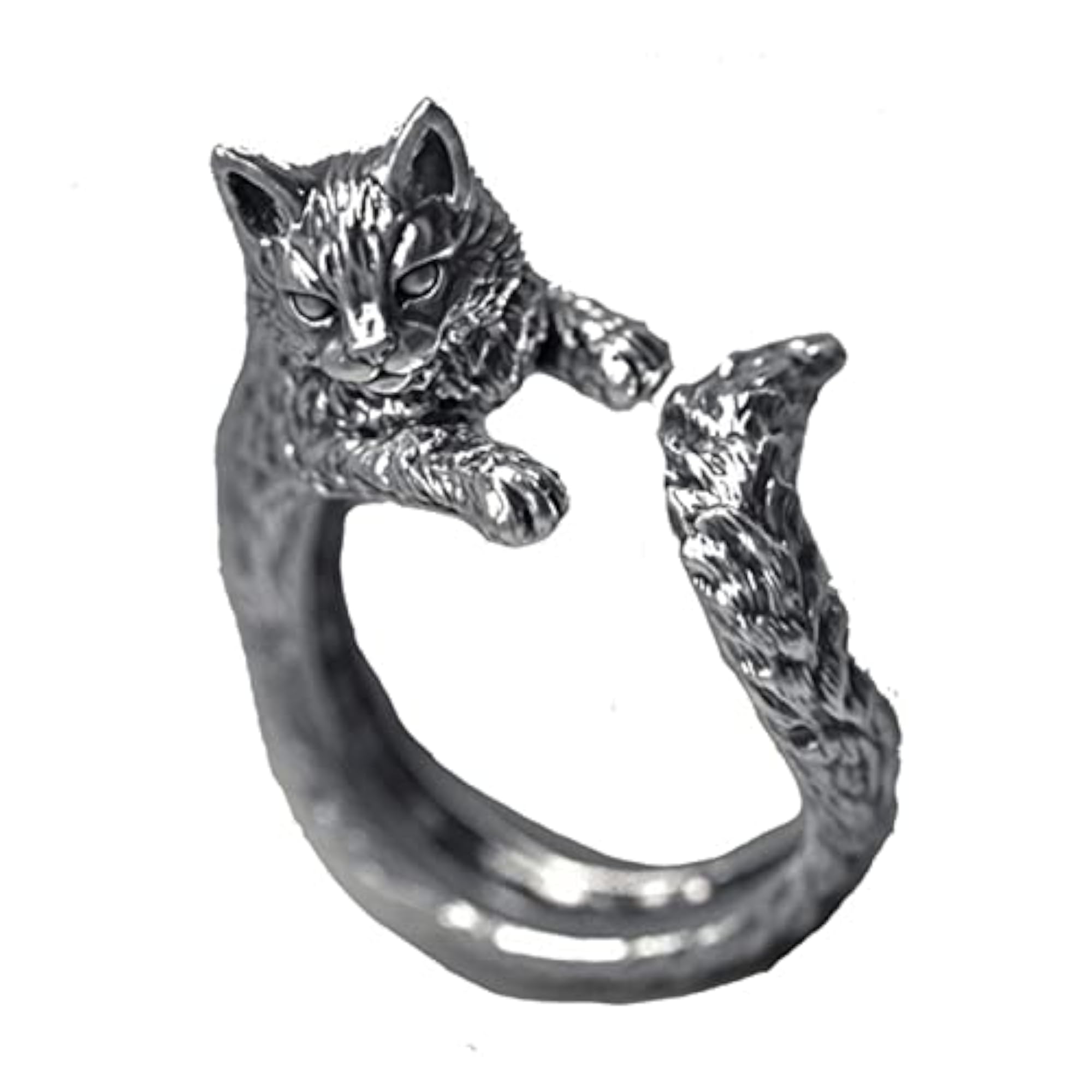 Unisex Cat Shape Opening Ring, Gothic Design