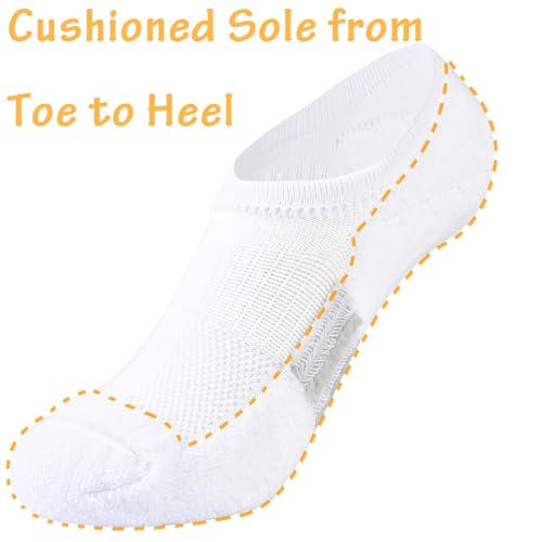 No Show Socks Womens Ankle Socks Cushioned Low Cut Athletic Socks Running Socks Workout Socks 3/6 Pairs3