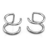 PiercingJ Mens Womens 16g Stainless Steel Non-piercing Fake Nose Ring Clip-on Ca.