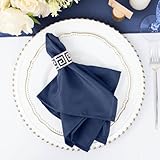 Efavormart 5 Pack | Navy Blue Seamless Cloth Dinner Napkins, Wrinkle Resistant Linen | 17'x17'