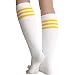 Chrissy's Socks Women's Knee High Tube Socks 7-11 White / Gold