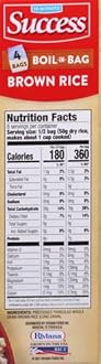 Success Boil-in-Bag Rice, Brown Rice, Quick and Easy Rice Meals, 14-Ounce Box