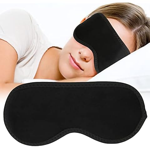 Blackout Eye Mask, Black Magnet Blindfold Sleep Mask Eye Shade Cover with Adjustable Strap for Home, Travel, Nap, Shift-Work, Magnetic Therapy, Headache Relief, Helps Sleep Better Women Men Cover