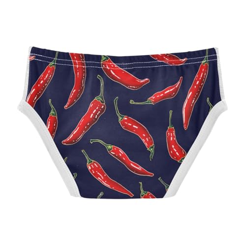 Wusikd Red Chili Boys' Underwear Cotton Peppers Dark Boys Briefs Soft Toddler Underwear 2T2
