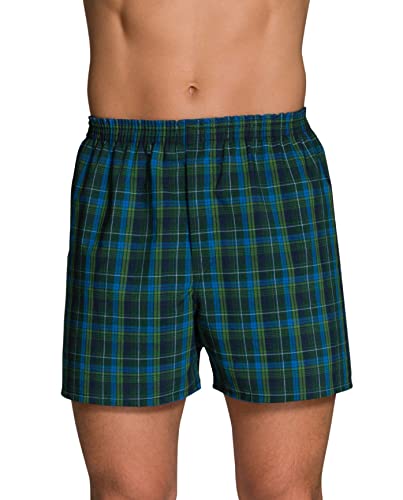 Fruit of the Loom Men s Tag-Free Boxer Shorts (Knit & Woven), Woven-6 Pack-Assorted Colors, X-Large