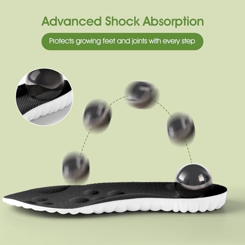 Image of 4D Cloud-Soft Comfort Insoles for Kids and Youth - Memory Foam Insoles with Shock Absorption - Trim-to-Fit Arch Support Insoles for Healthy Development of Growing Feet (US Youth 6.5Y-7Y /255mm)