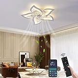 Deckenventilator mit Beleuchtung,Modern LED Dimmbar Leise Deckenbeleuchtung mit Ventilator, Kreativität 5 flammige Ventilator-Deckenleuchte mit Fernbedienung Lüfter Deckenlampe