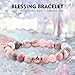 Natural Stone Healing Relaxation Bracelets, Get Well Soon Gifts, Healing Thoughts Gift for Women After Surgery, Illness, Soothing Bracelet with Meaningful Message Card, Box (Pink Zebra)