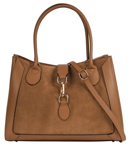 Sac shopping en cuir véritable fabriqué en Italie élégant cabas clean chic pour femme