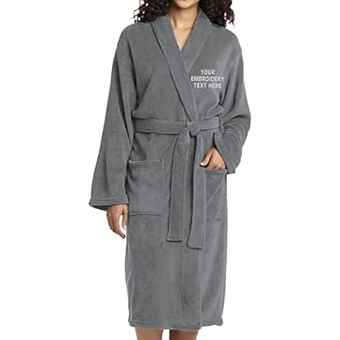 TEEAMORE Personalized Embroidered Robes Custom Monogrammed Plush Microfleece Bathrobes Unisex Small/Medium Cover