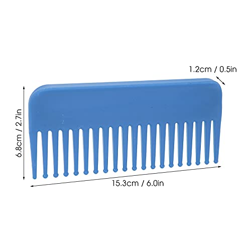 Peine duro para cabello sin mango color azul miniatura 3