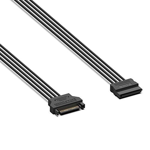 image for QIVYNSRY 3 Pack SATA Power Extension Cable 3Pack 15 Pin SATA Male to F