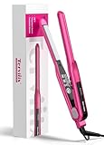 Terviiix Small Flat Irons for Short Hair, Pencil Hair Straightener for Edges, Straightening Iron for Pixie Cut & Touch Ups, Ceramic Curling Iron in One, Dual Voltage, 1/2