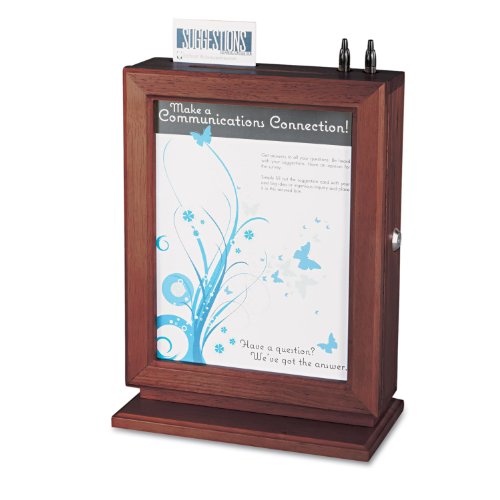 Safco Products 4236MH Customizable Wood Suggestion Box, Mahogany