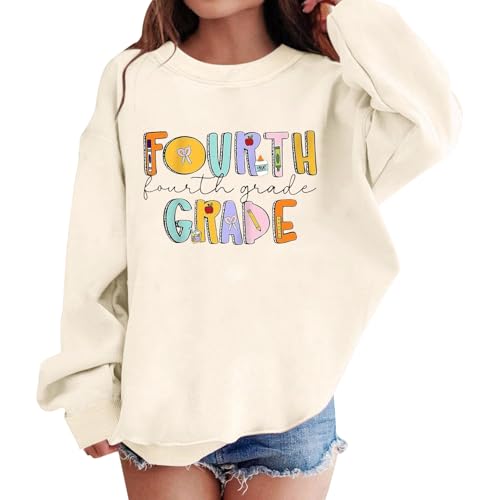 First Day of School Clothes for Girls Fourth Grade Student Back to School Sweatshirt Comfortable Pullover Tops