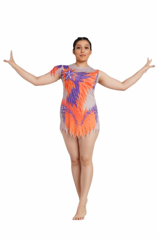 स्वदेस SPORTS Girls/Women Sleeveless Beads & Stones Adorned Graceful Rhythmic Leotard - Ideal for Gymnastics, Dance, Yoga, Acrobatics Mallakhamb or Performance (Toddlers, Kids, Adults)-image-33