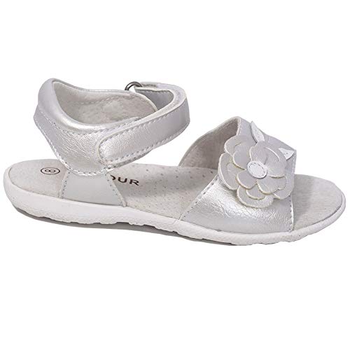 L'Amour Silver Flower Sandals Shoes Baby Girls4