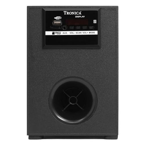 Image of Tronica Dhurandhar 30W 2.1 Bluetooth Home Theater System with Subwoofer, Multimedia Speakers for TV & PC, Supports USB /SD Card /FM /AUX, Includes Remote (Gunmetal Black)