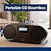 Philips Portable CD Player Boombox with Bluetooth, FM Radio, Dynamic Bass Boost Speakers, USB/Headphone Jack/Aux Input, All-in-One Compact Stereo Sound CD Player for Home, CD-RW/MP3 Playback
