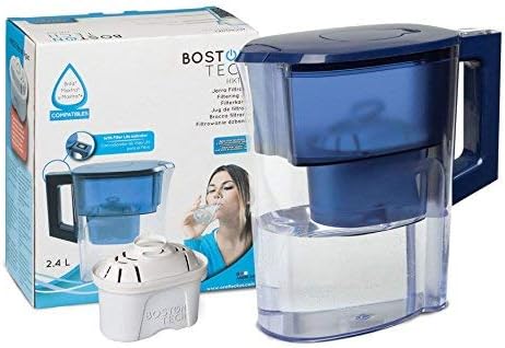 Boston Tech Iris, Filter Water Jug with 5 HydroPure + Filters. Reduce Lime and Chlorine for excellent Taste. HydroPure Filters + Compatible with Brita Jugs