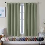 Simplebrand Ava Sage Green Blackout Curtains for Bedroom 160 Inch Length 2 Panels Set,Solid Thermal Insulated Energy Saving Rod Pocket Window Treatment Curtains Blackout