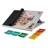 【6 tiroirs de tri】Chaque tiroir offre un compartiment séparé pour trier les pièces de puzzle par couleur ou par forme. Ils se retirent facilement et glissent doucement, tout en restant bien fermés pendant le transport pour éviter que les pièces ne tombent et protéger les sections de puzzle terminées.