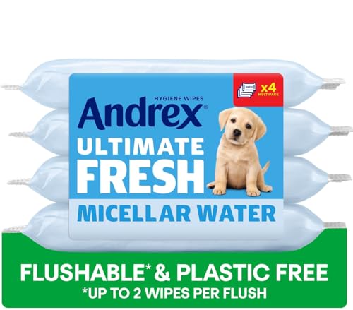Andrex Ultimate Fresh Washlets, 4-Pack - Gentle, Biodegradable, Flushable Toilet Wipes for Everyday Hygiene - Image 3