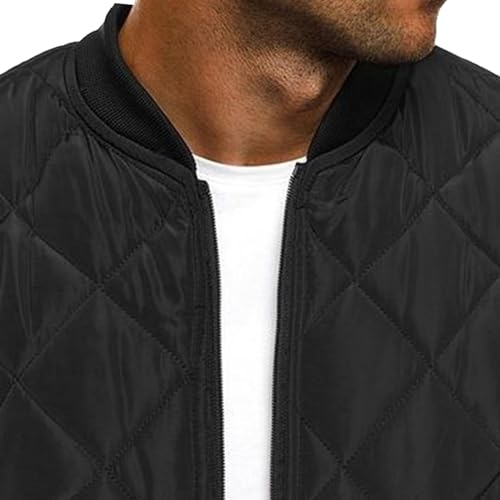 JEShifangjiusu Men'S Diamond Quilted Puffer Down Jacket Lightweight Business Casual Full Zipper Coat Winter Bomber Jackets3