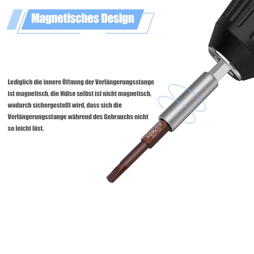 Moyata 4 Stück Verlängerungsstange Bohren, Magnetbohrer Schraubendreher Bit Halter Set, 1/4 zoll- Sechskant Bohrerverlängerungssatz, Verlängerung Halterung für Schraubendreher Bohrer, 60/75/100/150mm